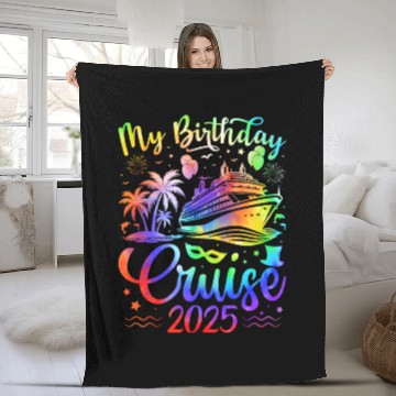 Discover My Birthday Cruise 2025 Fleece Blankets