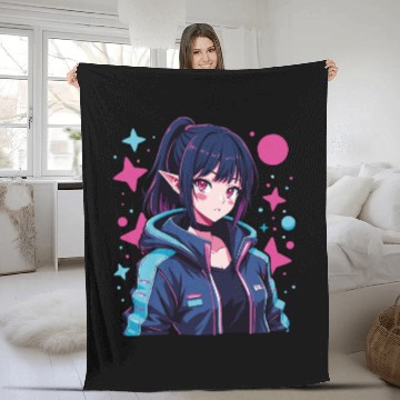 Discover Manga Techwear Harajuku Anime Cyberpunk Fleece Blankets