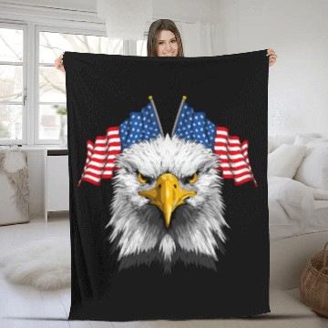 Discover American Flag Patriotic Eagle 4th of July Fleece Blankets