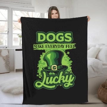 Discover St Patricks Day Dogs Make Everyday Feel Lucky Fleece Blankets
