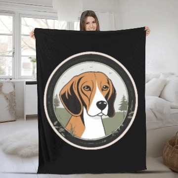 Discover Calm Beagle in Nature's Embrace Fleece Blankets