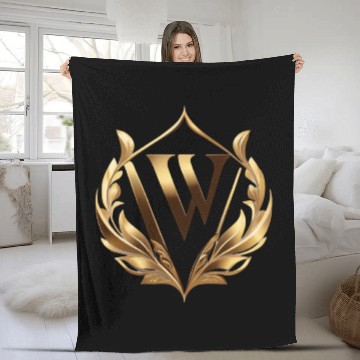 Discover Logo On A White Background With Gold Elements Fleece Blankets