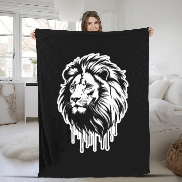 Discover White Lion King Graffiti Style Art Printed Fleece Blankets