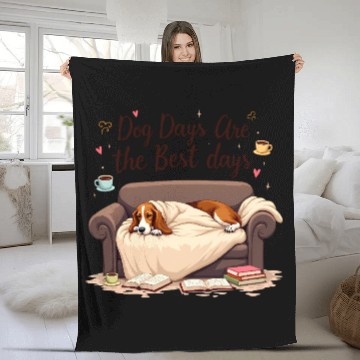 Discover Cozy Basset Hound Days Fleece Blankets