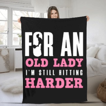 Discover Tennis For An Old Lady I'm Still Hitting Harder Fleece Blankets