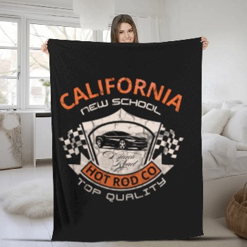 Discover California New School Hot Rod Co. Fleece Blankets