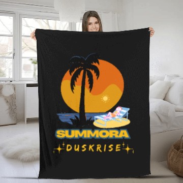 Discover Summora Duskrise - Relaxing Tropical Vibes Design Fleece Blankets