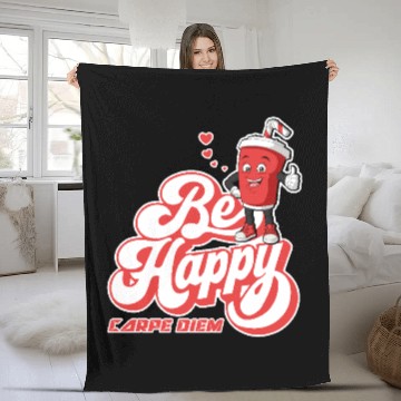 Discover Be Happy - Carpe Diem - Seize The Day Motivational Fleece Blankets
