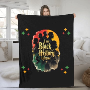 Discover iam black history liftime Fleece Blankets