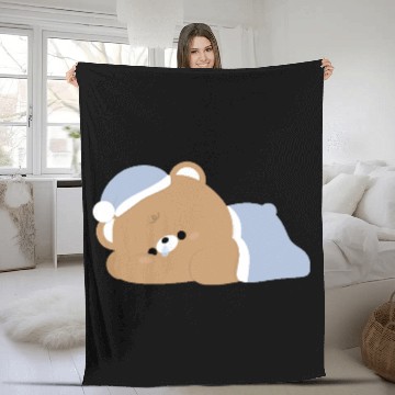 Discover Tired Brown Bear Fleece Blankets