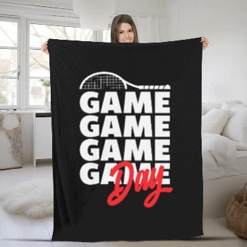 Discover Tennis Game Day Enthusiasm Fleece Blankets