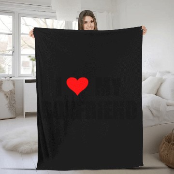 Discover I Love My Boyfriend Fleece Blankets