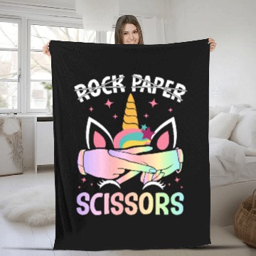 Discover Funny Lesbian Pride LGBTQ Rock Paper Scissors Fleece Blankets