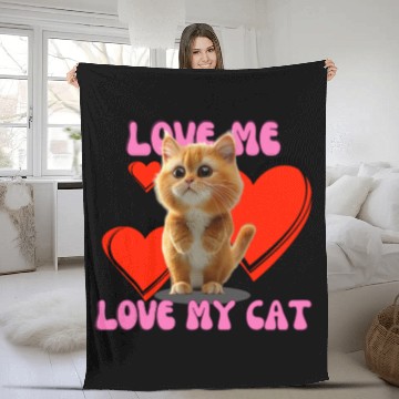 Discover Orange cat 08 Fleece Blankets
