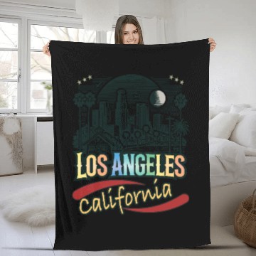 Discover Beautiful design gift idea Los Angeles California Fleece Blankets