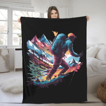 Discover Hiking Adventure Wild Nature for a Hiker Fleece Blankets