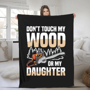 Discover Chainsaw Quote for a Forest worker woodcutter Fleece Blankets