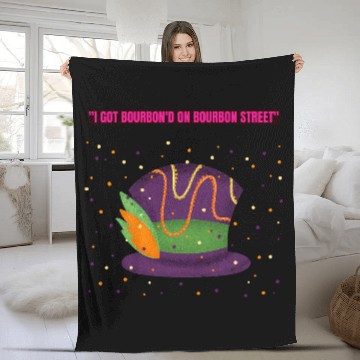 Discover "I Got Bourbon’d on Bourbon Street" Fleece Blankets