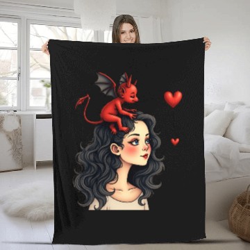 Discover Love devil Fleece Blankets