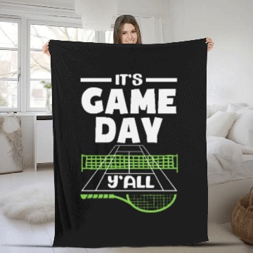 Discover Tennis Game Day Y'all Vibes Fleece Blankets