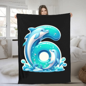Discover Ocean-Themed Number 6 Kids Design Fleece Blankets