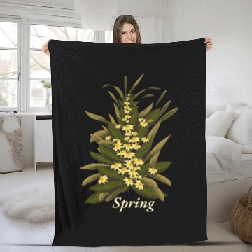 Discover Spring Flower Fleece Blankets