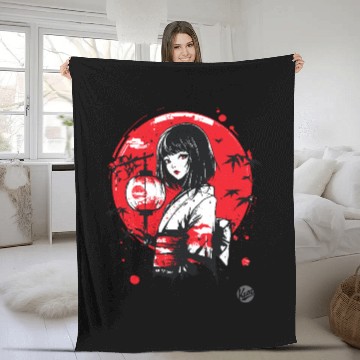 Discover Japan Kimono – Geisha Times Fleece Blankets