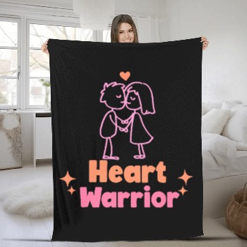 Discover Heart warrior, valentine Fleece Blankets