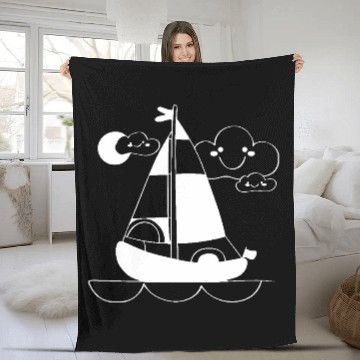 Discover Cartoon Sailing Fleece Blankets