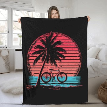 Discover Cycling Synthwave Fleece Blankets
