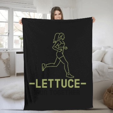 Discover Lettuce Run Together Vegan Runner Fleece Blankets