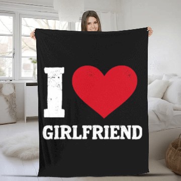 Discover Modern Trendy I Love My Girlfriend Fleece Blankets