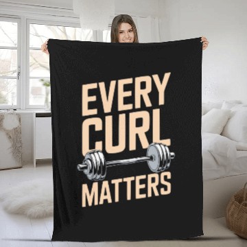 Discover Hammer Curls Bodybuilding Fitness Workout Gym Fleece Blankets