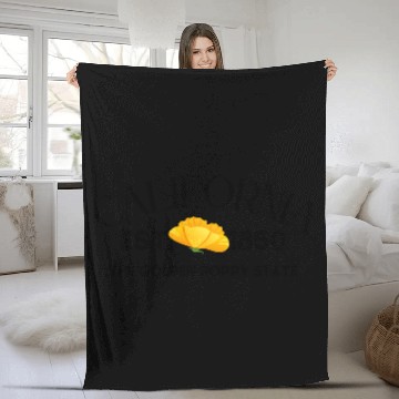 Discover California Poppy State Gift Fleece Blankets