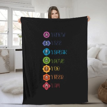 Discover Chakra Meditation Mandala Design Fleece Blankets