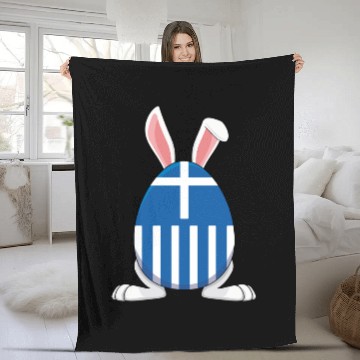 Discover Rabbit Bunny Greece Flag Greek Flag Fleece Blankets