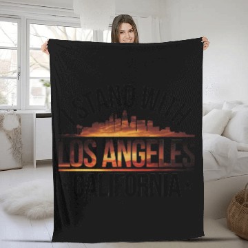 Discover I stand With Los Angeles California Wildfire 2025 Fleece Blankets
