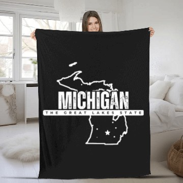 Discover MICHIGAN THE GREAT LAKES STATE SAILING STRONG IN T Fleece Blankets