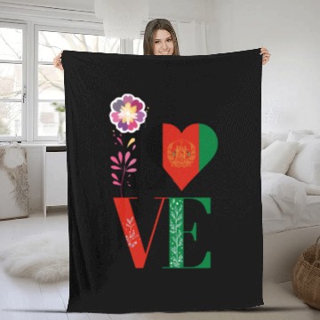 Discover Kabul Store Love Afghanistan Fleece Blankets