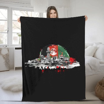 Discover Kabul Store Afghanistan Urban Famous Buildings Fleece Blankets