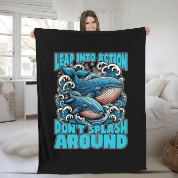 Discover Whale Watching Leap Into Action Marine Biologist Fleece Blankets