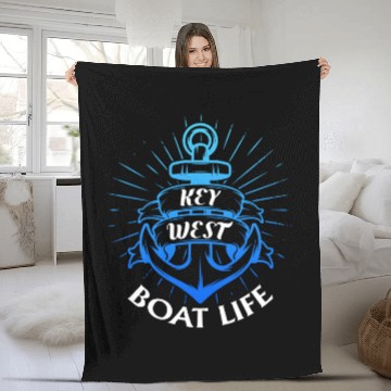 Discover KEY-WEST BOAT LIFE Sailing Florida Keys West Keys Fleece Blankets