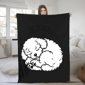 Discover Sleepy Puppy Zzzz - Adorable Bichon Frise Fleece Blankets