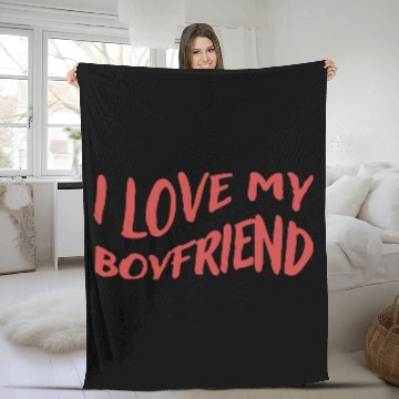 Discover I Love My Boyfriend, red - Pure Love Fleece Blankets