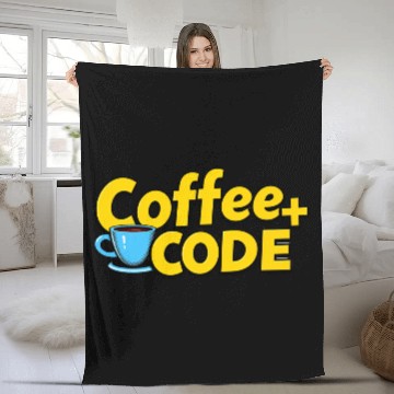 Discover Coffee + Code Fleece Blankets