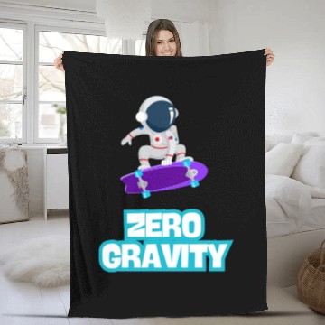 Discover Zero Gravity Skateboarding Astronaut - Funny Skate Fleece Blankets