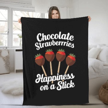 Discover Chocolate Strawberries Happiness on a Stick Fleece Blankets