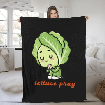 Discover Lettuce pray not Let us pray Fleece Blankets