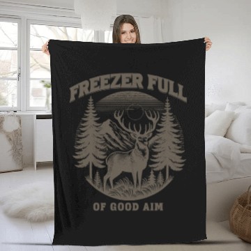 Discover Freezer Full Of Good Aim Elk Hunter Men's Huntingg Fleece Blankets