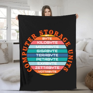 Discover Computer Data Storage Measurement Unit Fleece Blankets